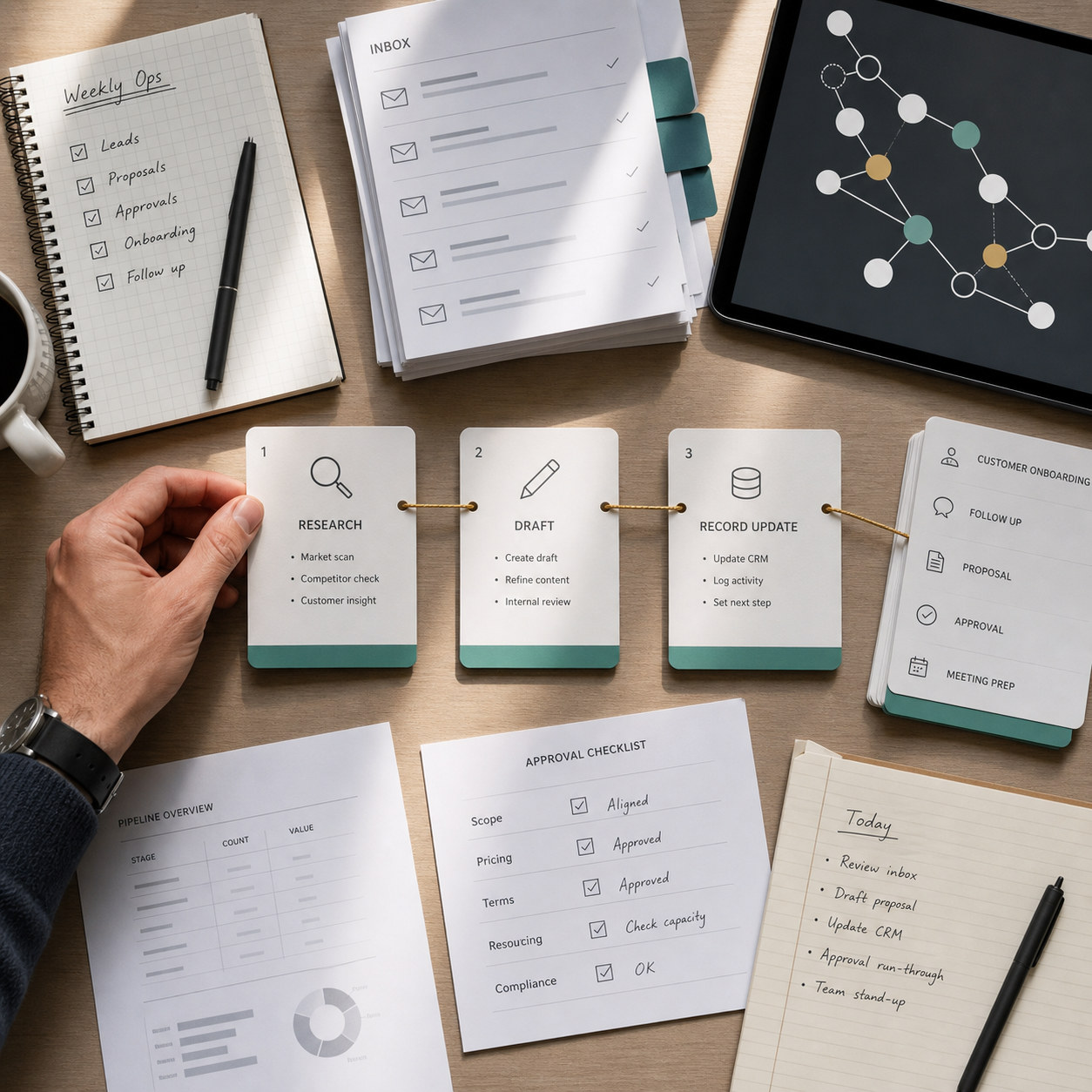 AI agents for UK businesses helping a team connect everyday workflow systems