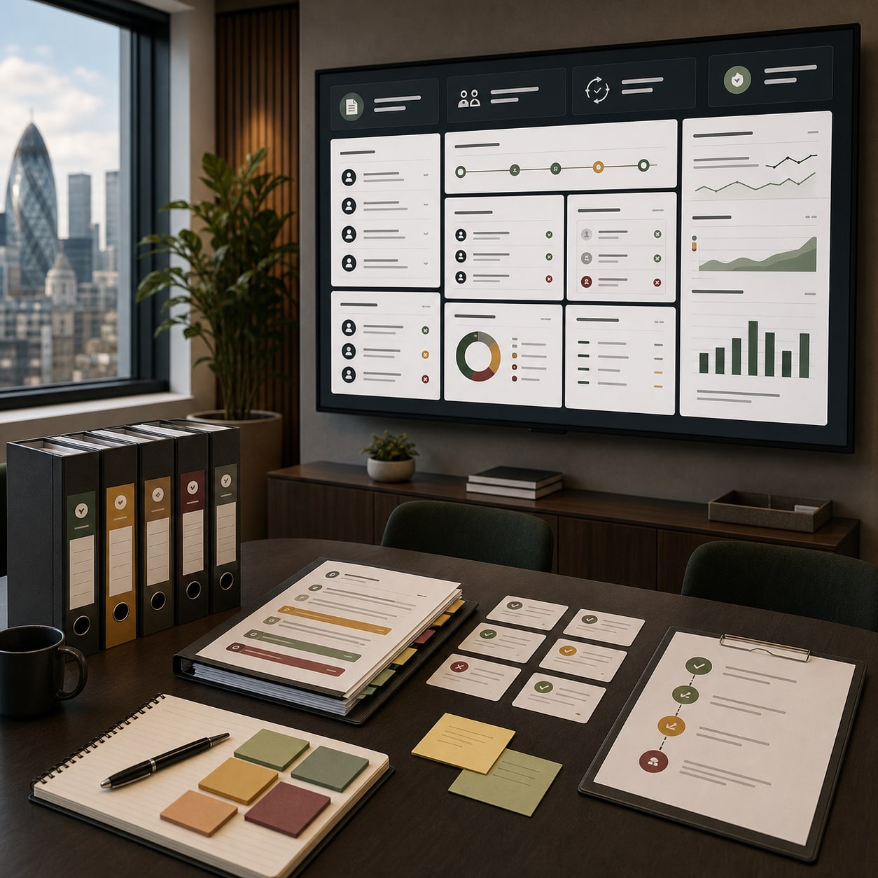 AI knowledge base governance board mapping policies to safe staff answers