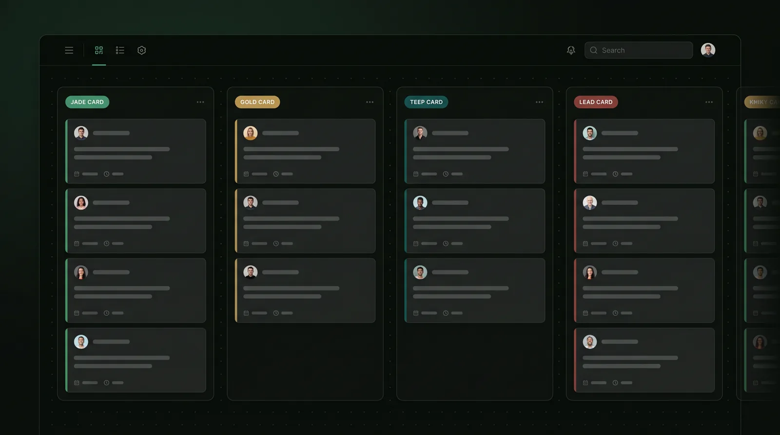 CRM Kanban board